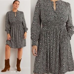 Boden Smocked Jersey floral Dress